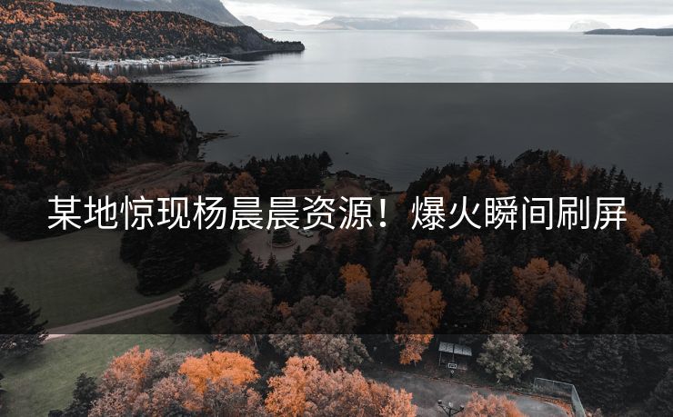 某地惊现杨晨晨资源！爆火瞬间刷屏