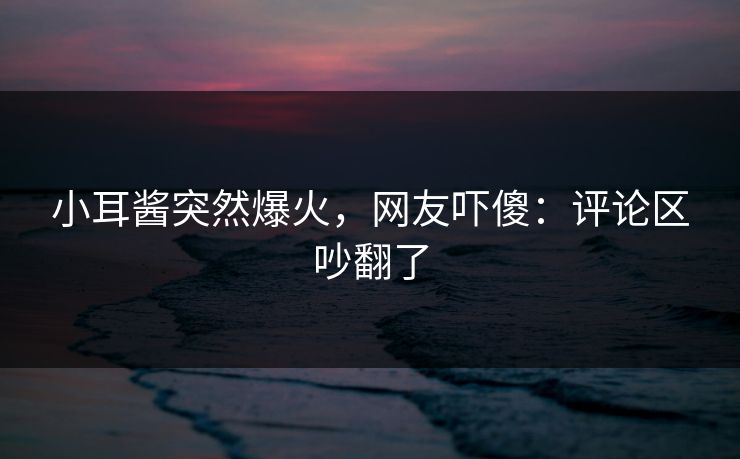 小耳酱突然爆火，网友吓傻：评论区吵翻了