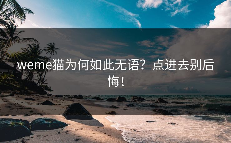 weme猫为何如此无语？点进去别后悔！