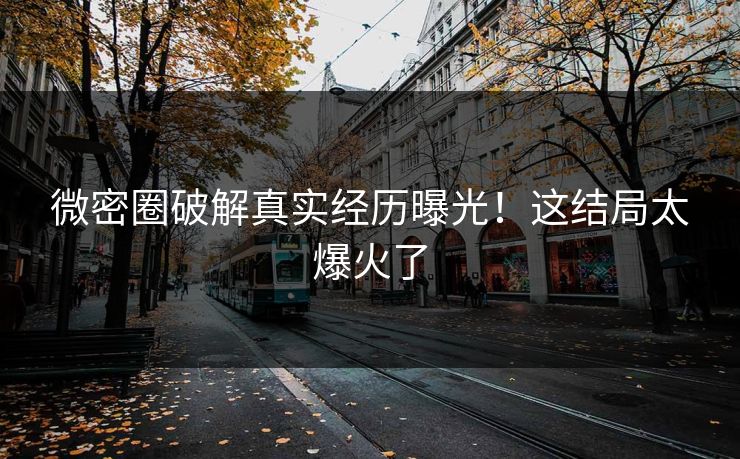 微密圈破解真实经历曝光！这结局太爆火了