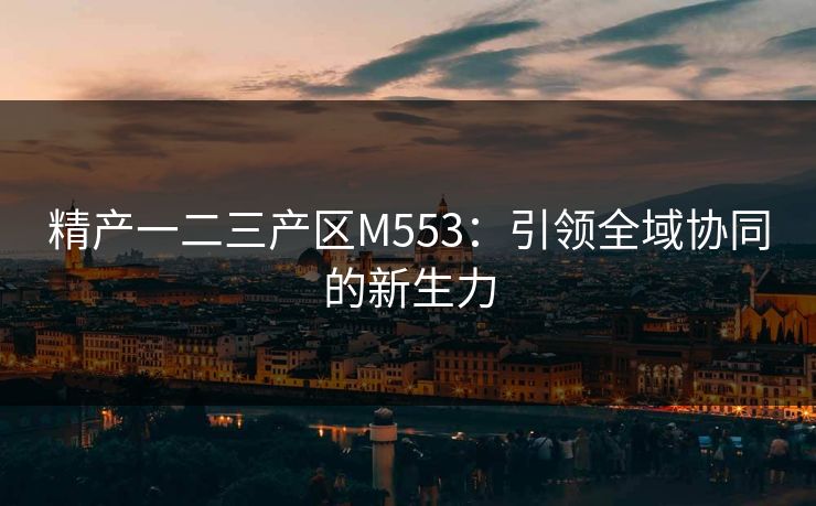 精产一二三产区M553：引领全域协同的新生力