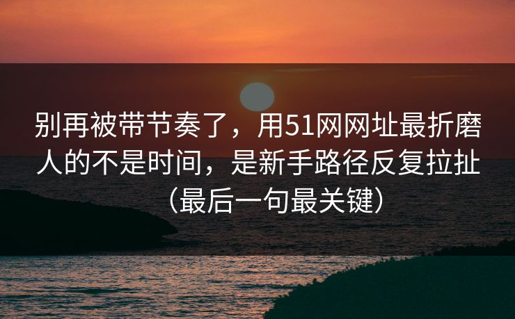别再被带节奏了，用51网网址最折磨人的不是时间，是新手路径反复拉扯（最后一句最关键）